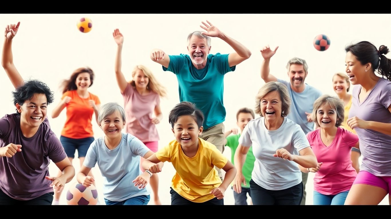 Menschen aller Altersgruppen treiben Sport und bewegen sich.