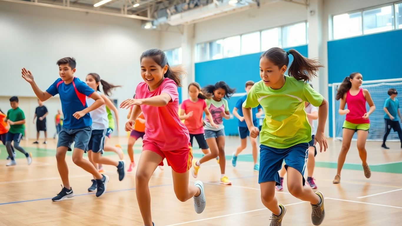 Schüler in Aktion im modernen Sportunterricht