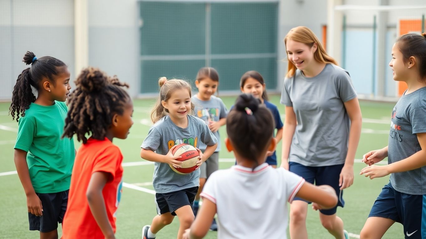 Schüler differenziert im Sportunterricht aktiv